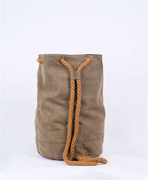 Brown Drawstring Rucksack Khaki Hingees