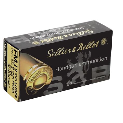 Sellier Bellot 9mm Luger Ammo 140 Gr Subsonic FMJ Ammo Deals