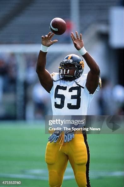 Kevin Worthy Of The Iowa Hawkeyes Warms Up Against The Penn State