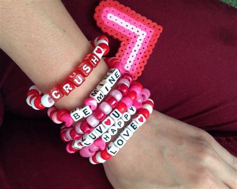 Valentines Day Pony Bead Bracelets Kandi Bracelets Pony Bead