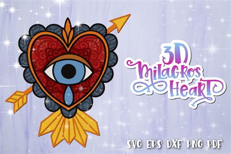 3d Sacred Heart Svg Layered Milagros Graphic By Svg Story · Creative