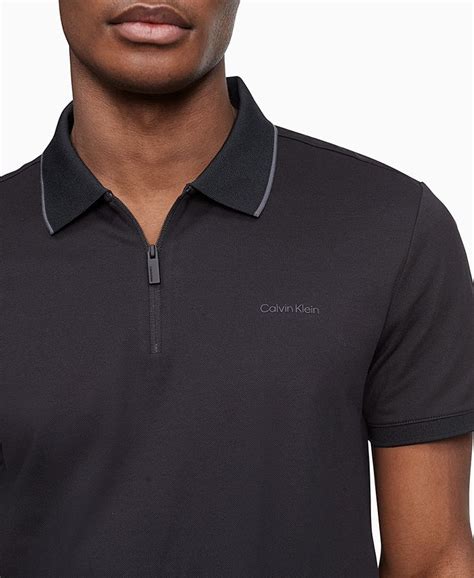 Calvin Klein Mens Move 365 Zip Polo And Reviews Polos Men Macys