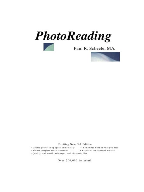 Paul Scheele The PhotoReading Whole Mind System | PDF | Psychological ...