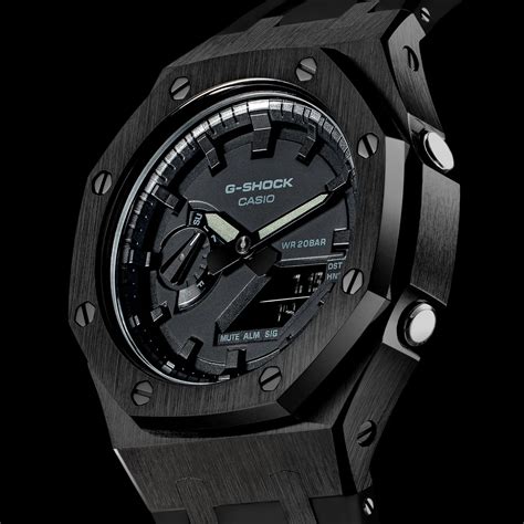 G Shock Mod With Black Steel Case Black Strap Black Face And Black