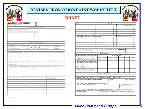 Promotion Point Worksheet