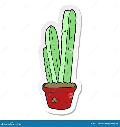 Pegatina De Un Cactus De Dibujo Ilustraci N Del Vector Ilustraci N De