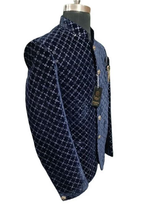 Men Navy Blue Velvet Embroidered Jodhpuri Suit At Rs 4999 In Nagpur