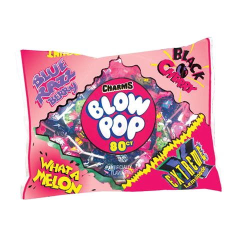 Charms Blow Pops 4 Flavor Assortment Includes Blue Razzbery Black Cherry What A Melon And