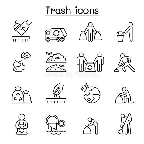 Basura Basura Desperdicios Descarga Sistema Del Icono De La Basura