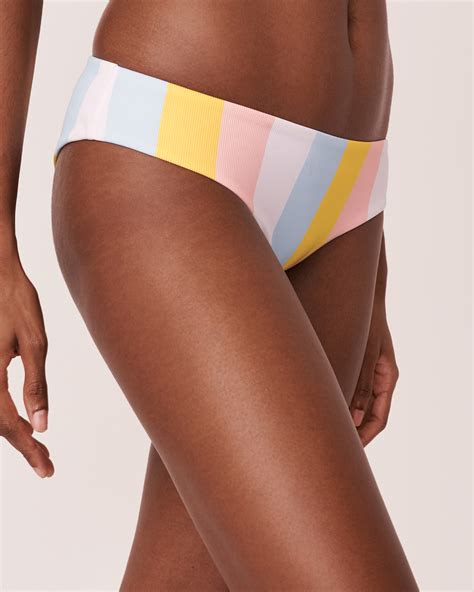 BREEZY Recycled Fibers Cheeky Bikini Bottom Pastel Stripes La Vie