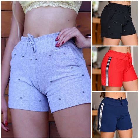 Short Feminino Shortinho Curto Moletinho Feminino Shopee Brasil