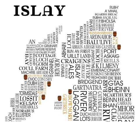 islay whisky word map by adrian mcmurchie | notonthehighstreet.com