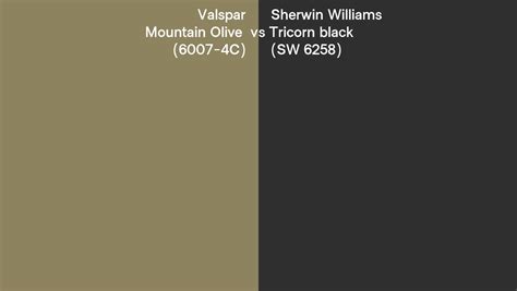 Valspar Mountain Olive C Vs Sherwin Williams Tricorn Black Sw