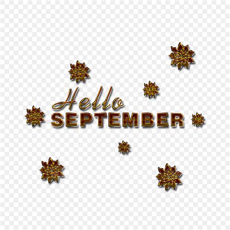 Hello September Clipart Transparent Background Hello September Clipart