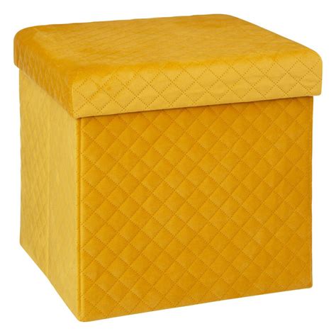 Pouf Pliable 31x31 Cm Mix N Modul Velours Jaune 3 SUISSES