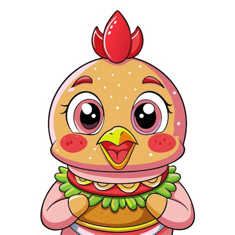 Un Lindo Personaje De Pollo De Dibujos Animados Sosteniendo Una