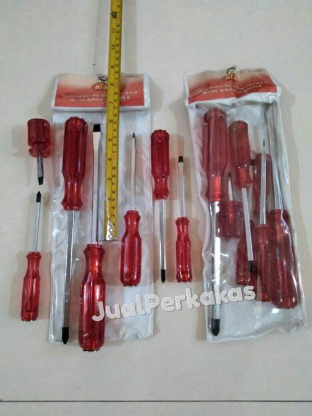 Jual Obeng Ketok Gagang Plastik Merah Set 7 Pcs Ats Di Lapak