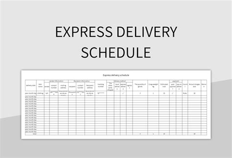 Free Delivery Schedule Templates For Google Sheets And Microsoft Excel