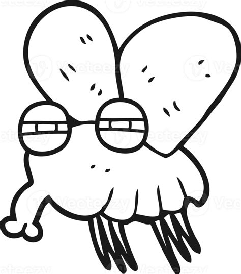 Drawn Black And White Cartoon Fly 45203679 Png