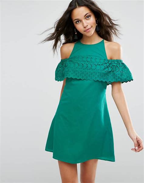 Asos Broderie Cold Shoulder Sundress Asos