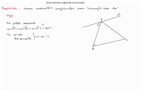 Suma Masurilor Unghiurilor Unui Triunghi YouTube