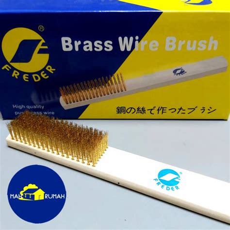 Jual Sikat Kawat Kuningan Gagang Kayu Brass Wire Brush 8 Baris