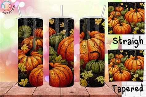 Fall Pumpkin Skinny Tumbler Fall Season Graphic By Hughang Art Studio