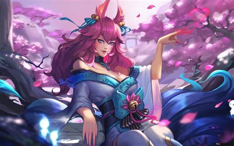 Flor Espiritual Ahri League Of Legends Lol Hd Descargar Fondo De