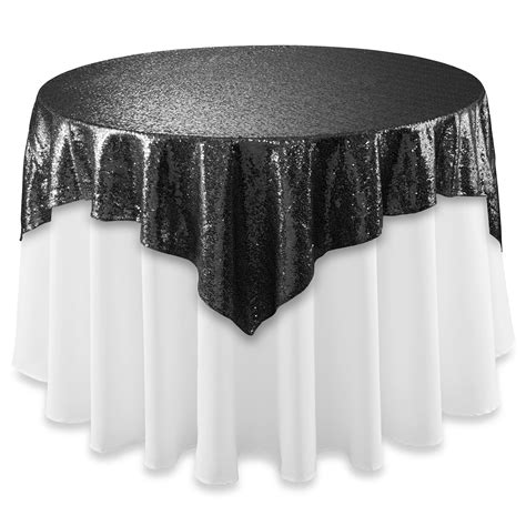 Lann S Linens X Black Sequin Tablecloth Overlay Sparkly Square