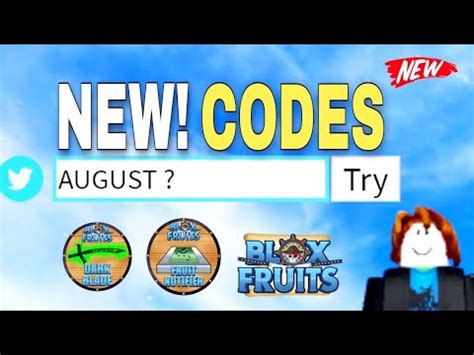 August Blox Fruits Codes Blox Fruits Codes Roblox Blox Fruits