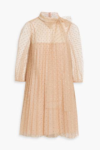 Redvalentino Pussy Bow Glittered Tulle Mini Dress The Outnet