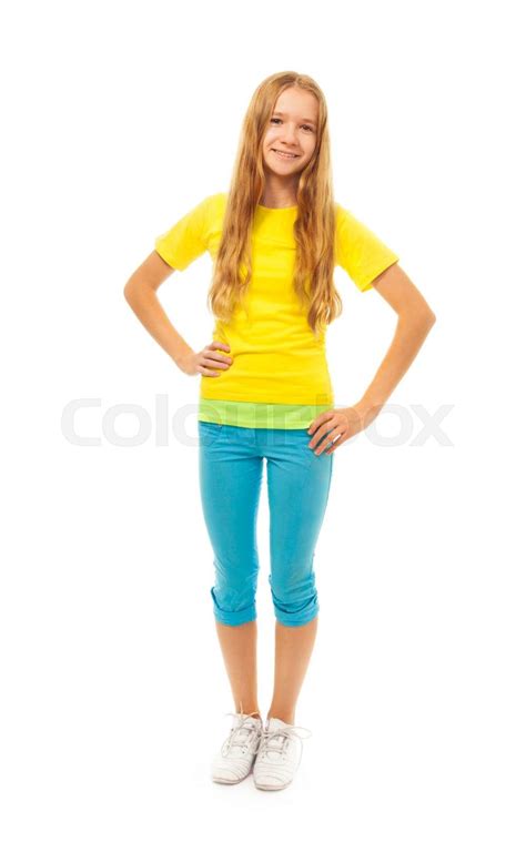 Full Height Portrait Of Cute Girl Stock Image Colourbox