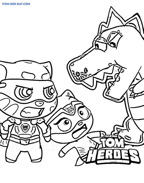 Coloriage Talking Tom Heroes Coloriages Sur Wonder Day