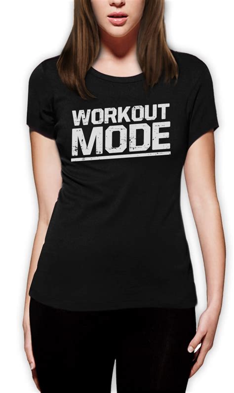 Workout Mode Women T Shirt Gym Workout Lift Training Sport Fitness