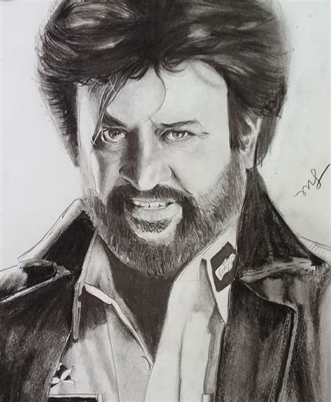 Actor Rajinikanth From Darbar Movie Actors Mandala Design Art