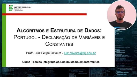 Aula Declara O De Vari Veis E Constantes Portugol Youtube