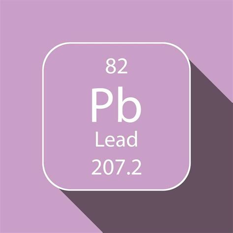 Lead Symbol With Long Shadow Design Chemical Element Of The Periodic