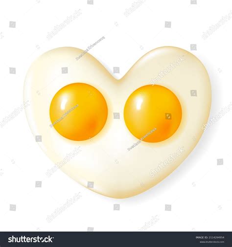 Realistic 3d Scrambled Eggs Heart Isolated Stock Vector (Royalty Free