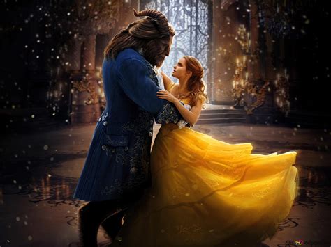 Beauty And The Beast 2017 Movie Belle And Beast Dancing Hd Wallpaper