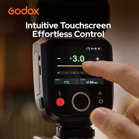 New Godox V Ttl Li Ion Round Head Touchscreen Camera Flash For