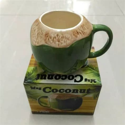 Mug Kelapa Coconut Mug Gelas Kelapa Bahan Keramik Murah Lazada