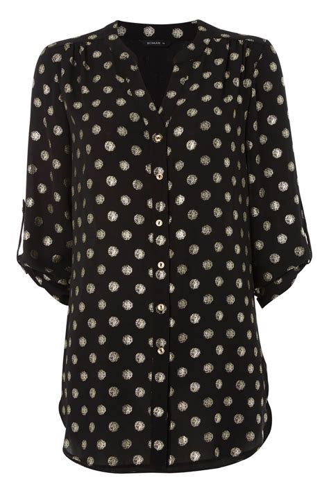 Foil Spot Blouse In Black Roman Originals Uk