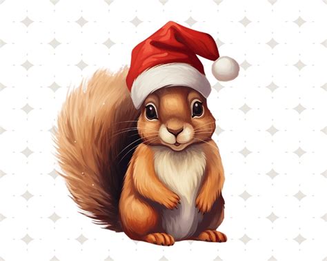 Christmas Squirrel Png Clipart Sublimation Design Transparent