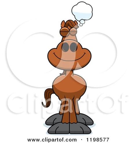 Cartoon of a Black And White Scared Horse - Royalty Free Vector Clipart ...