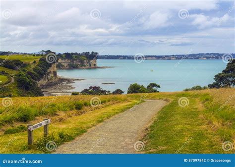 Long Bay Beach Auckland New Zealand; Coastal Walk To Karepiro Bay Stock ...