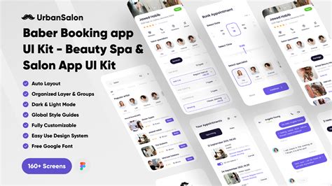 Urbansalon Pro Barber Booking App Ui Kit Beauty Spa And Salon App Ui