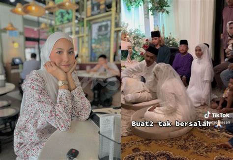 Wanita Hati Kering Pakai Busana Serba Putih Hadir Majlis Nikah Sepupu