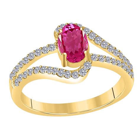 Mauli Jewels Rings For Women Carat Diamond Prong Set And Oval