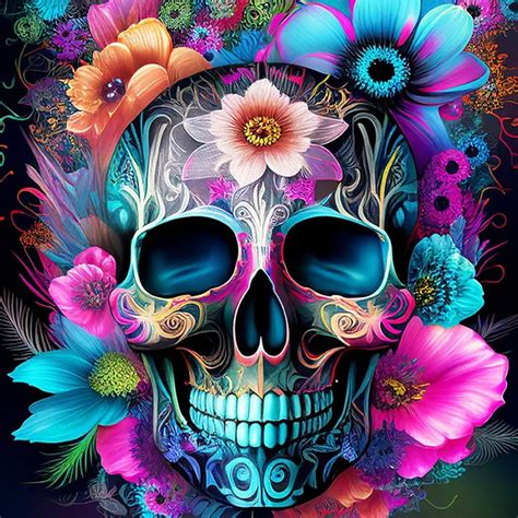 Amazon Igoodom Skull Flower Diamond Painting Kits For Adults DIY