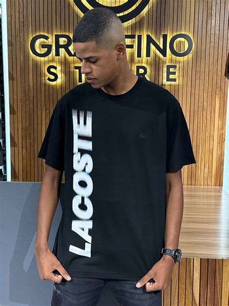 Camiseta Preta Da Lacoste - Camiseta Lacoste Preta TH6047 - Granfino Store | Seu estilo está aqui